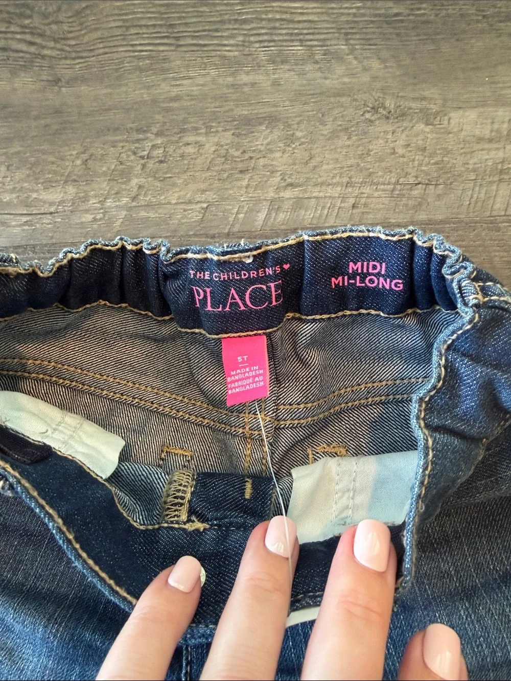 The Children's Place 5T Roll Cuff Sofie Wash Denim Midi Jean Shorts